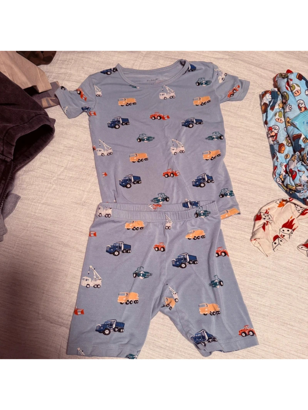 Kyte baby blue trucks bamboo pajamas